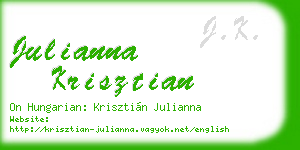 julianna krisztian business card
